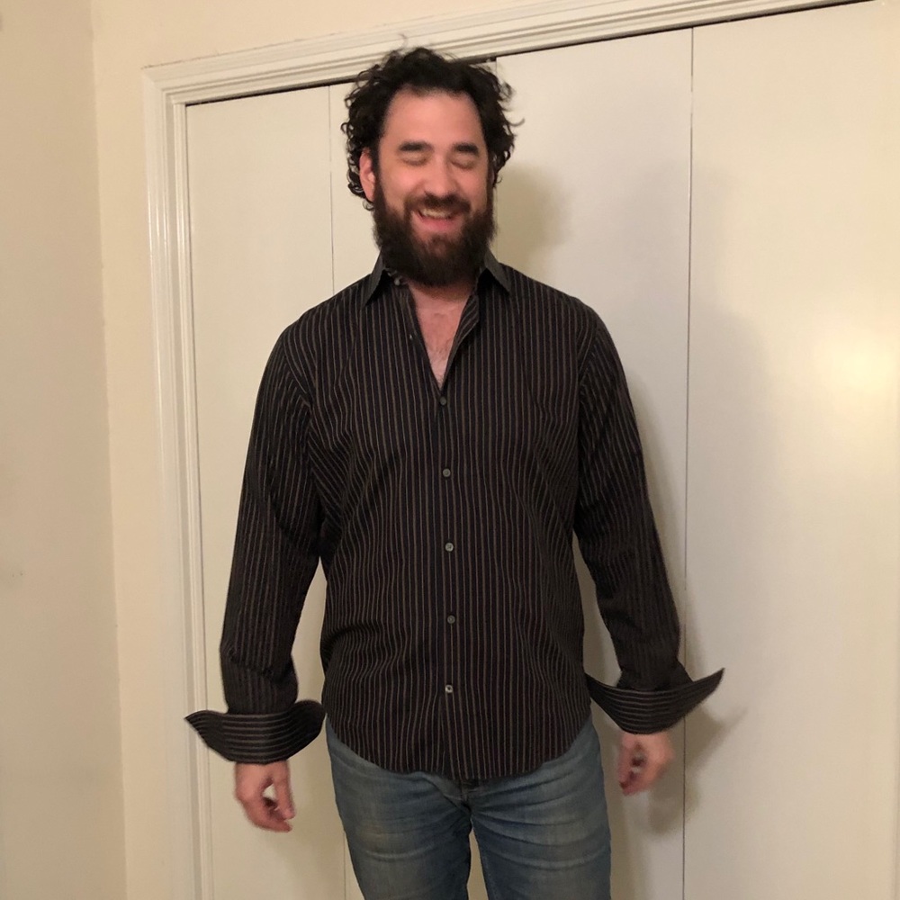 Banana republic black button down w French cuff!